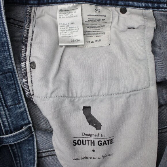 AG Adriano Goldschmied The Dylan Jeans Mens 36x30 Blue Slim Skinny Stretch Denim - Picture 12 of 14